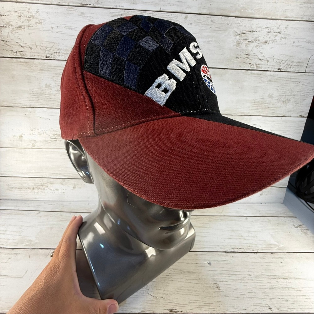 Bristol Motor Speedway BMS Racing Hat Cap Two Tone Black Burgundy Adjustable